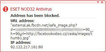 Content blocked by ESET NOD32 Antivirus