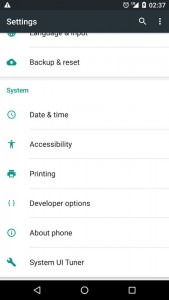 Developer options enabled on Android 6.0.1